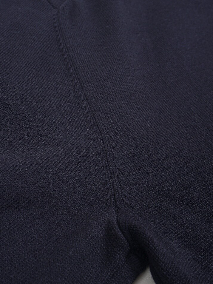 [birbante] 소프트 워셔블 카라 니트 - 다크 네이비