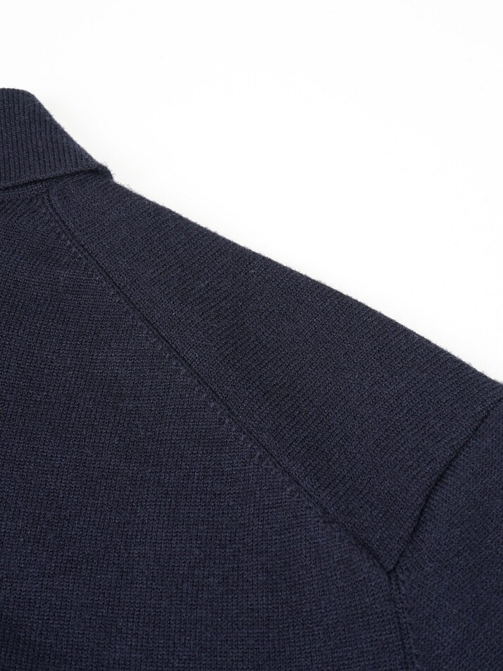 [birbante] 소프트 워셔블 카라 니트 - 다크 네이비