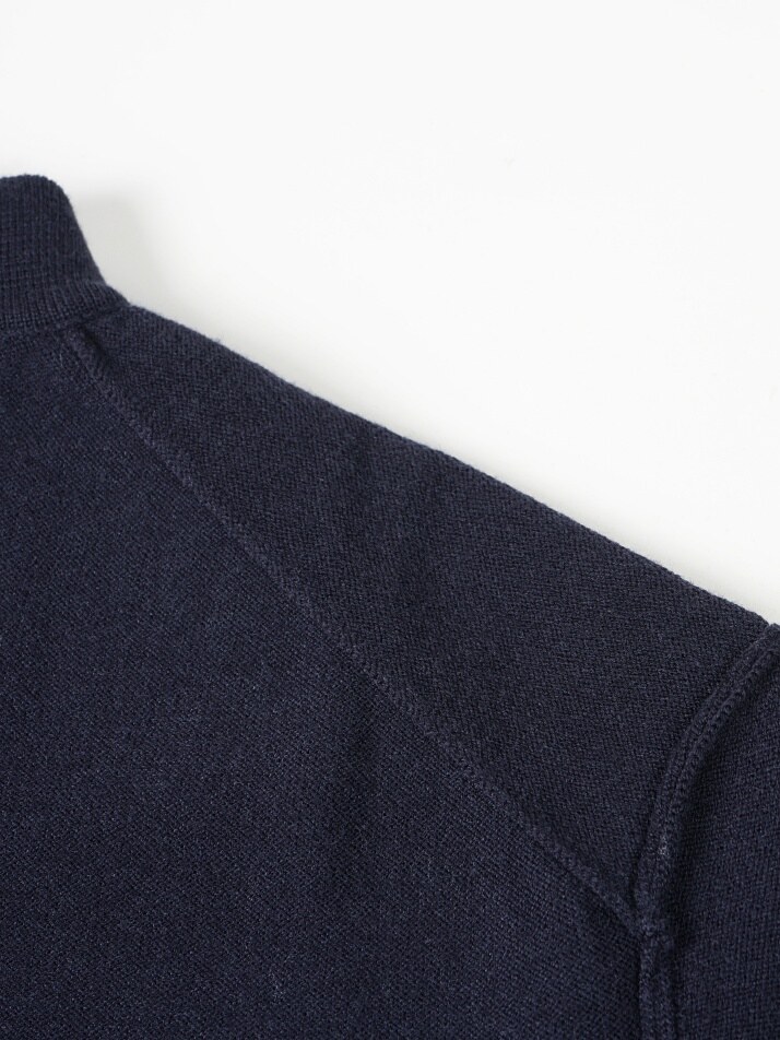 [birbante] 소프트 워셔블 카라 니트 - 다크 네이비