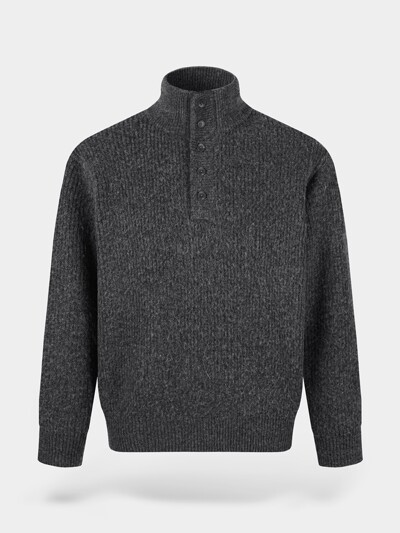 [birbante] 캐시미어 터치 하이넥 니트 - 차콜