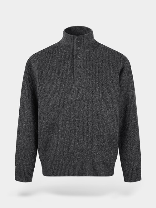 [birbante] 캐시미어 터치 하이넥 니트 - 차콜