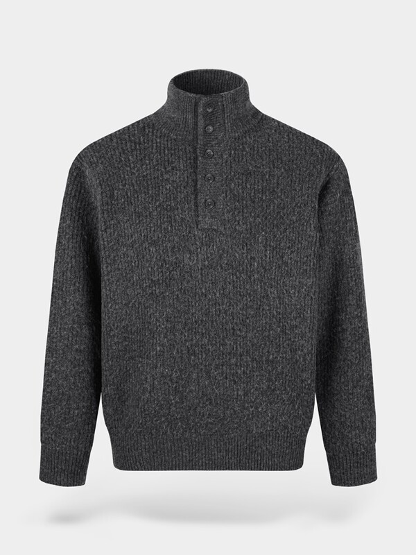 [birbante] 캐시미어 터치 하이넥 니트 - 차콜