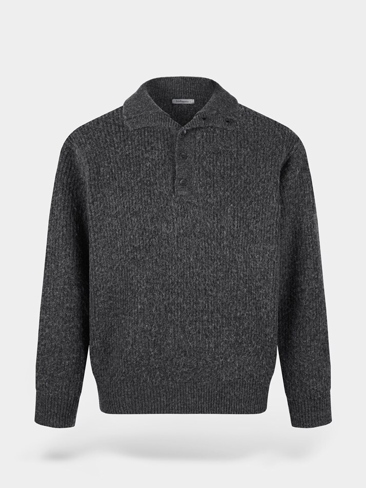 [birbante] 캐시미어 터치 하이넥 니트 - 차콜