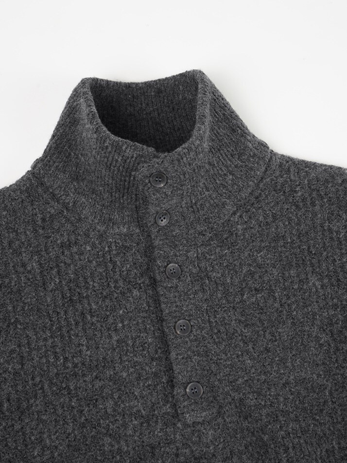 [birbante] 캐시미어 터치 하이넥 니트 - 차콜