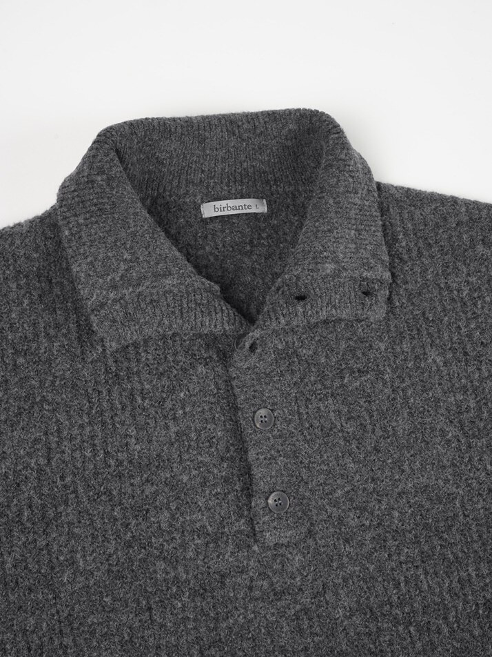 [birbante] 캐시미어 터치 하이넥 니트 - 차콜