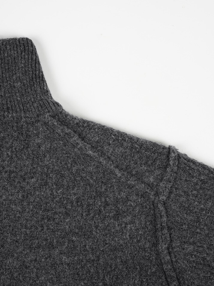 [birbante] 캐시미어 터치 하이넥 니트 - 차콜