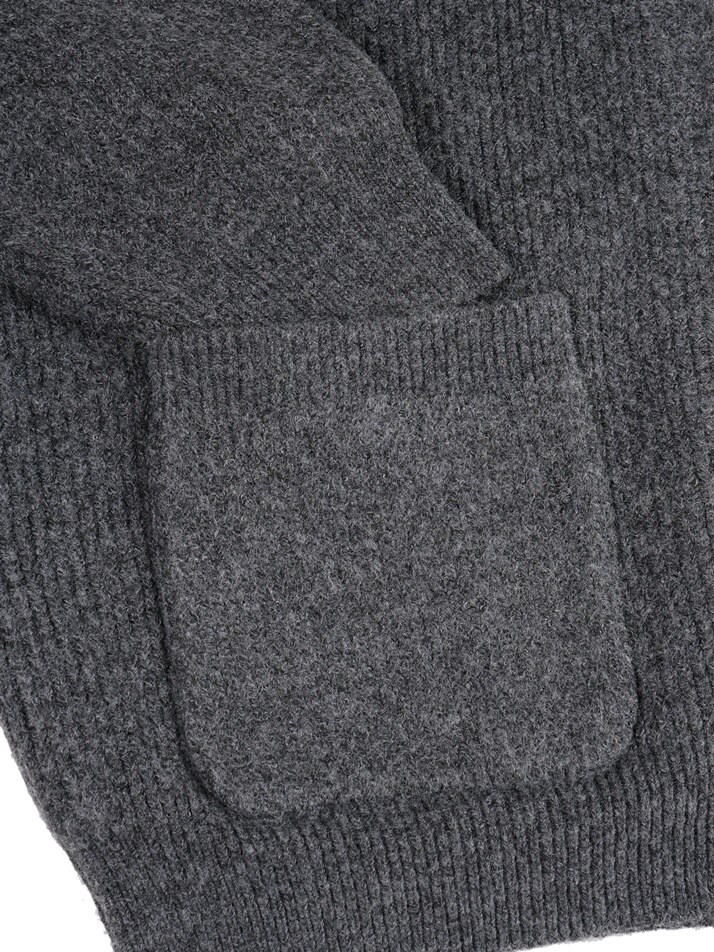 [birbante] 캐시미어 터치 투웨이 니트 집업 - 차콜