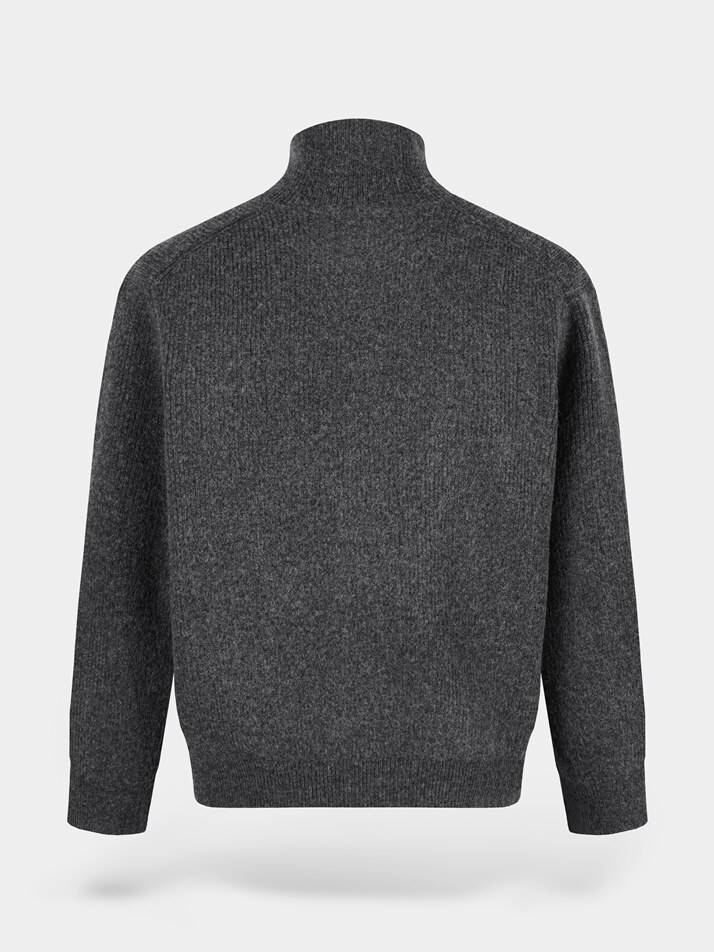 [birbante] 캐시미어 터치 투웨이 니트 집업 - 차콜