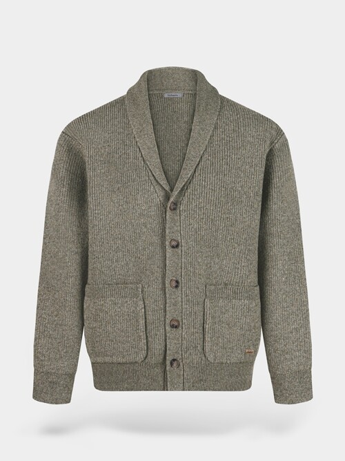 [birbante] 캐시미어 터치 숄 카라 가디건 - 베이지