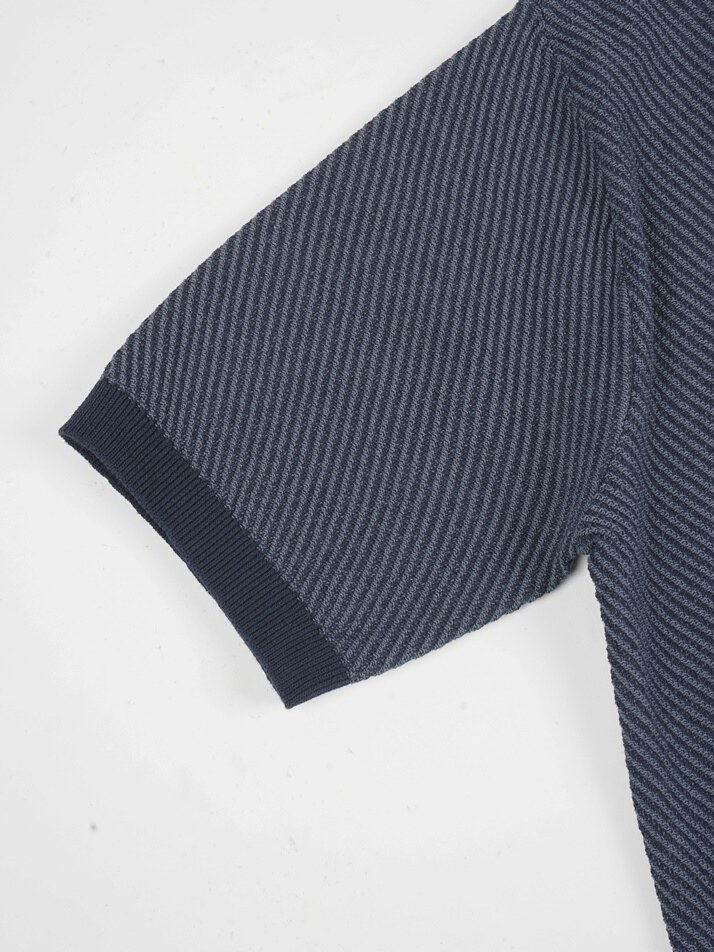 [birbante] 슬랜트 워셔블 카라 니트 - 네이비