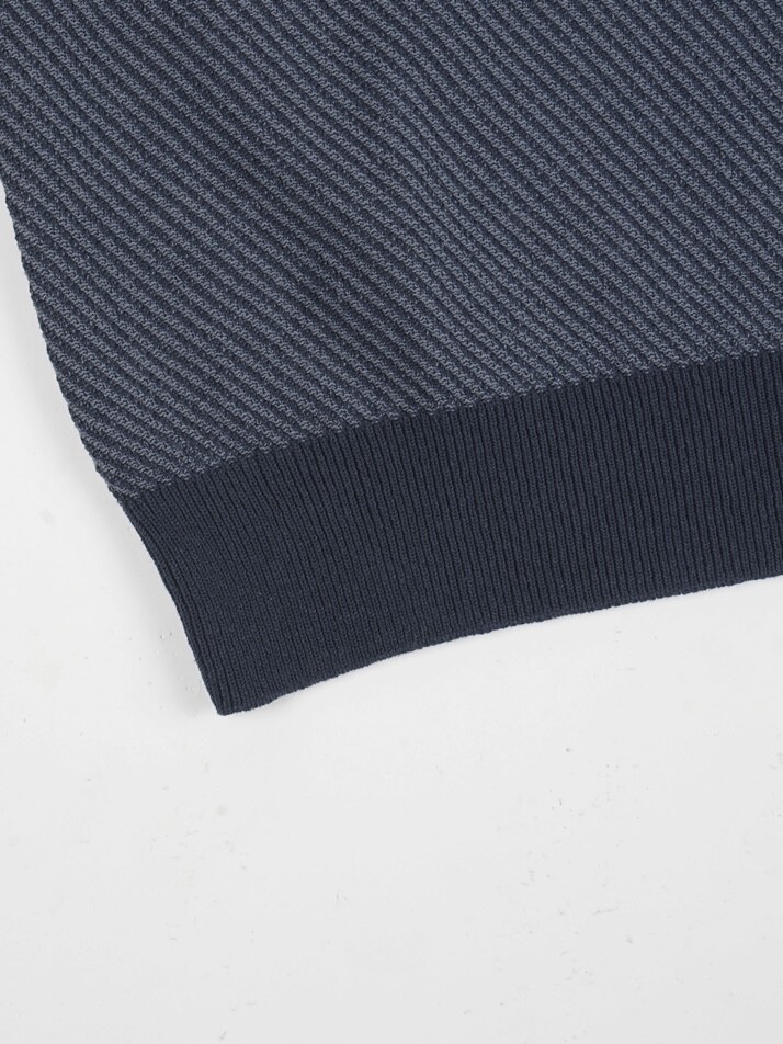 [birbante] 슬랜트 워셔블 카라 니트 - 네이비