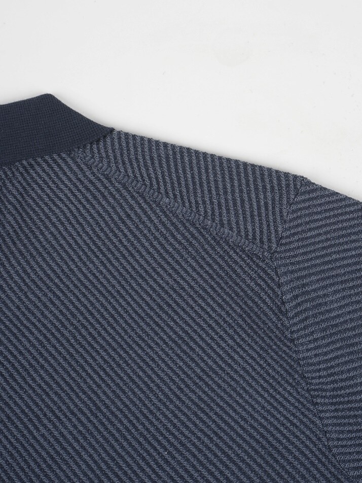 [birbante] 슬랜트 워셔블 카라 니트 - 네이비