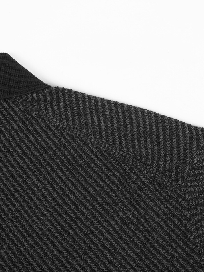 [birbante] 슬랜트 워셔블 카라 니트 - 블랙