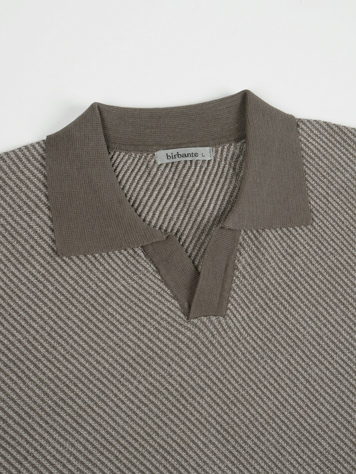 [birbante] 슬랜트 워셔블 카라 니트 - 베이지