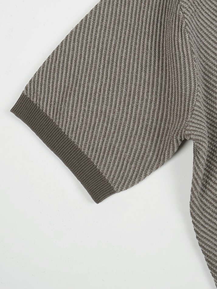 [birbante] 슬랜트 워셔블 카라 니트 - 베이지