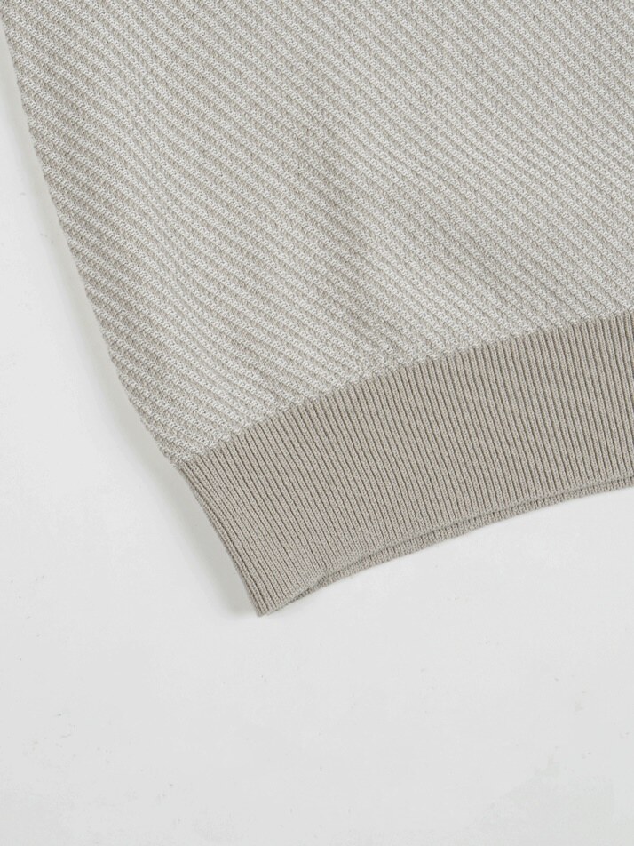 [birbante] 슬랜트 워셔블 카라 니트 - 샌드