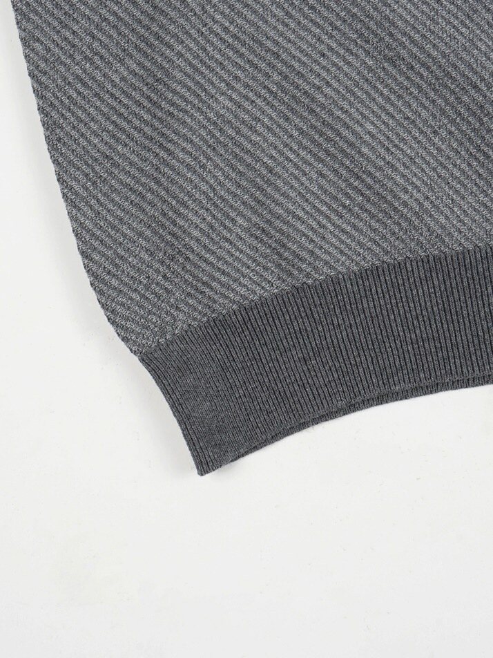 [birbante] 슬랜트 워셔블 카라 니트 - 그레이