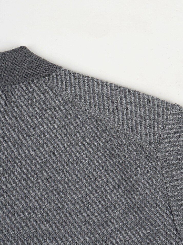 [birbante] 슬랜트 워셔블 카라 니트 - 그레이