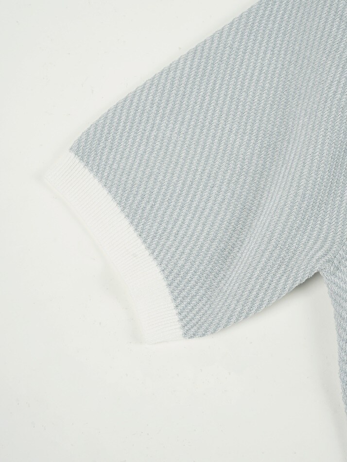 [birbante] 슬랜트 워셔블 카라 니트 - 스카이 블루