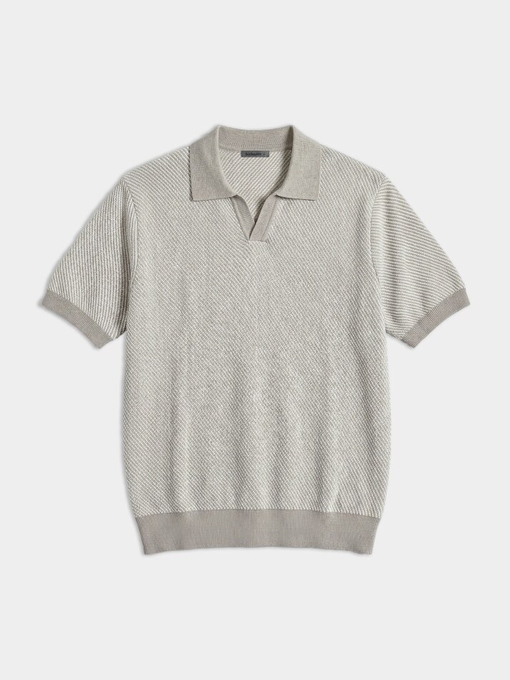 [birbante] 슬랜트 워셔블 카라 니트 - 샌드