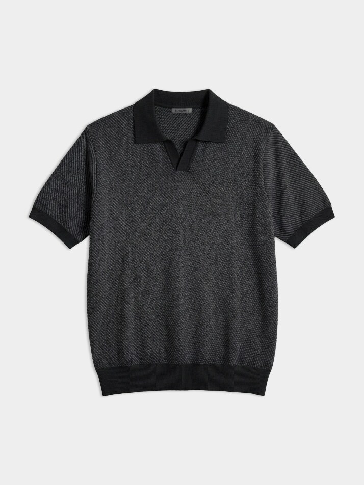 [birbante] 슬랜트 워셔블 카라 니트 - 블랙