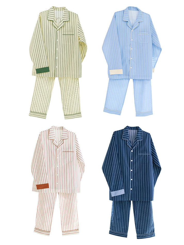 스트라이프 워싱 고밀도 60수 항균 잠옷 홈웨어 파자마 세트 L/XL 4컬러