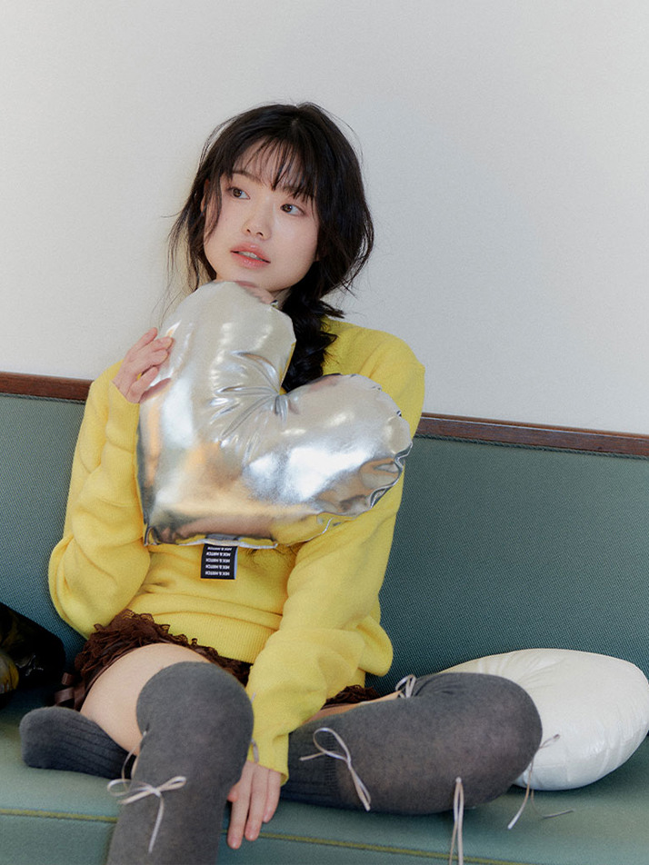 글로시 오브제 하트 인테리어 쿠션 3컬러(솜포함)