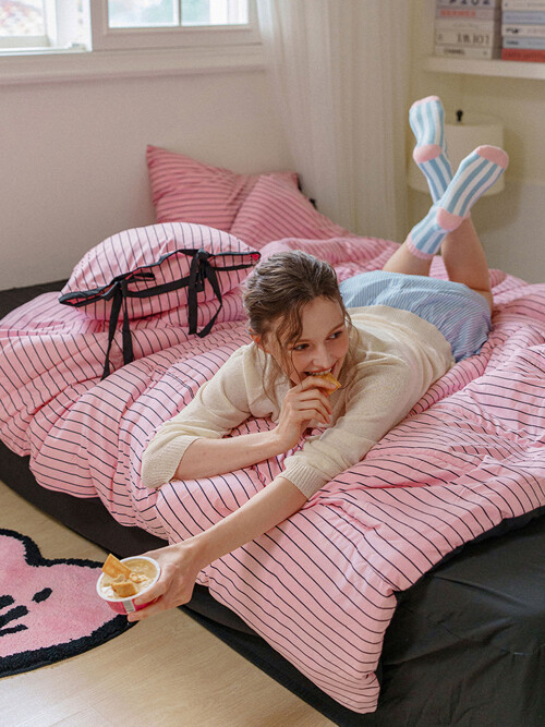 에센셜 스트라이프 포인트 항균 이불베개세트 SS/Q 8컬러