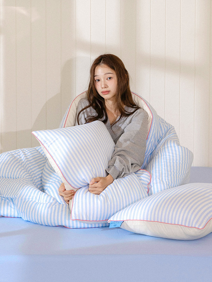 어라운드 스트라이프 순면 사계절 차렵이불 풀세트 SS/Q