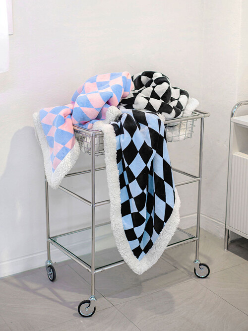체커보드 양털 밍크 무릎 극세사 담요 S/M/L 3컬러