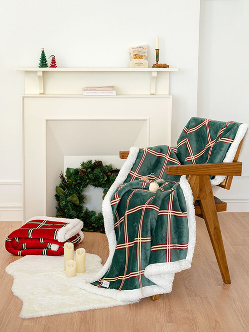 [담요가방증정] 크리스마스 카스테라 양털 극세사 밍크 담요 S/M/L 2컬러