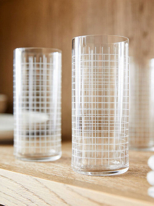 Nude Glass 누드 피네세 그리드 하이볼 글래스(4P)