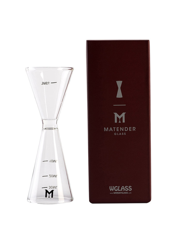 마텐더 칵테일 지거 30ml/45ml 양면 투명 유리지거 계량컵