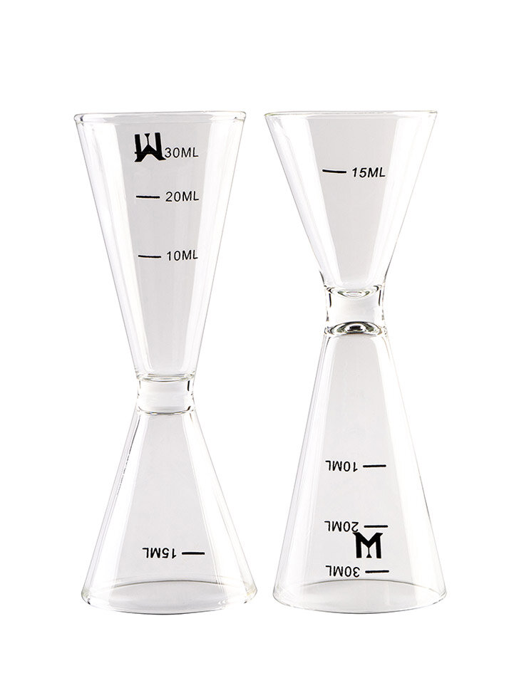 마텐더 칵테일 지거 30ml/45ml 양면 투명 유리지거 계량컵