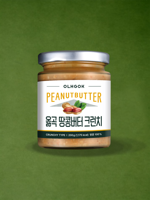 [옳곡] 국내산 100% 무첨가 땅콩버터 200g 크런치