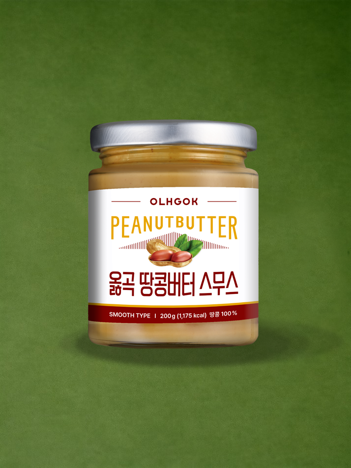 [옳곡] 국내산 100% 무첨가 땅콩버터 200g 스무스