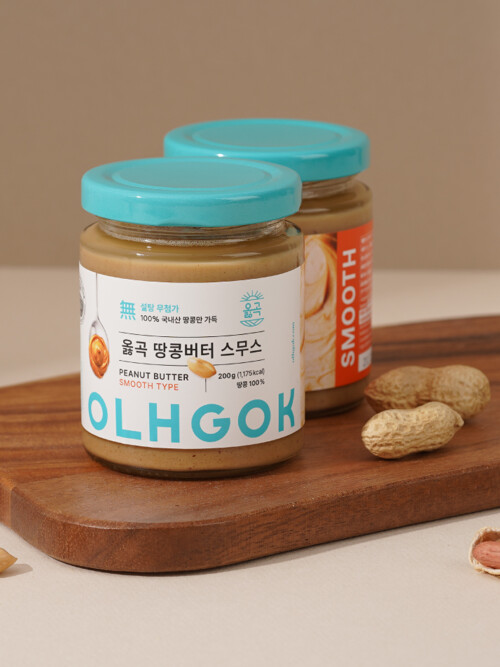 [옳곡] 국내산 100% 무첨가 땅콩버터 200g 스무스