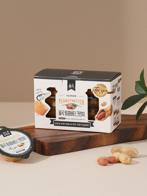 [옳곡] 국내산 100% 무첨가 땅콩버터 미니컵 크런치