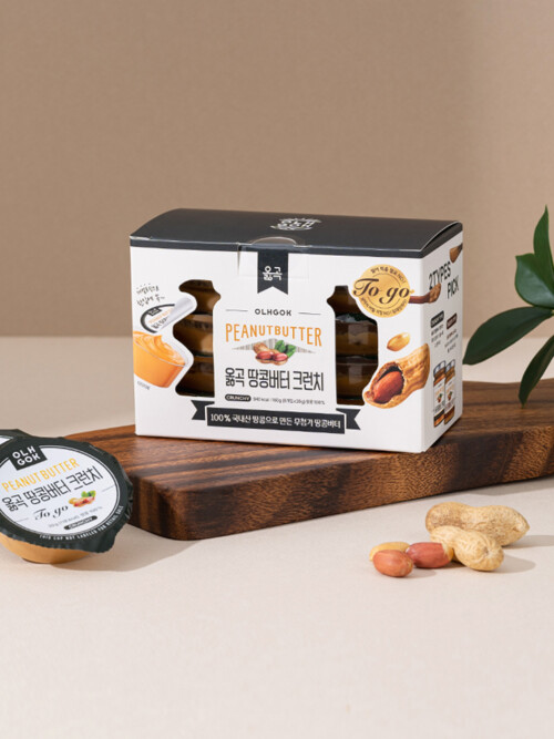 [옳곡] 국내산 100% 무첨가 땅콩버터 미니컵 크런치