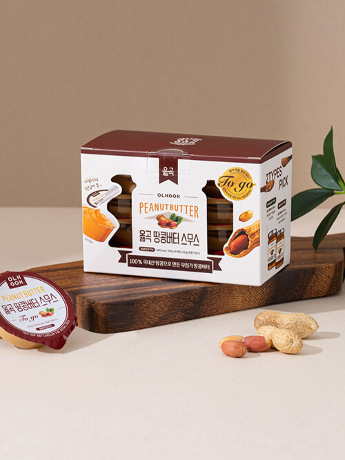 [옳곡] 국내산 100% 무첨가 땅콩버터 미니컵 스무스