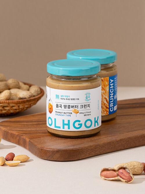 [옳곡] 국내산 100% 무첨가 땅콩버터 200g 크런치