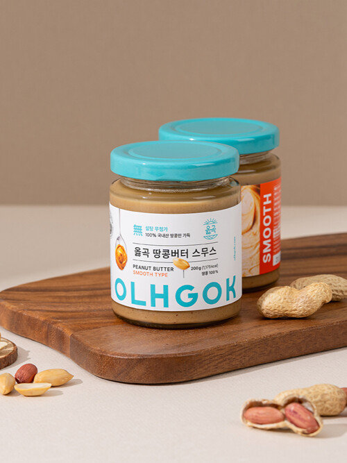 [옳곡] 국내산 100% 무첨가 땅콩버터 200g 스무스