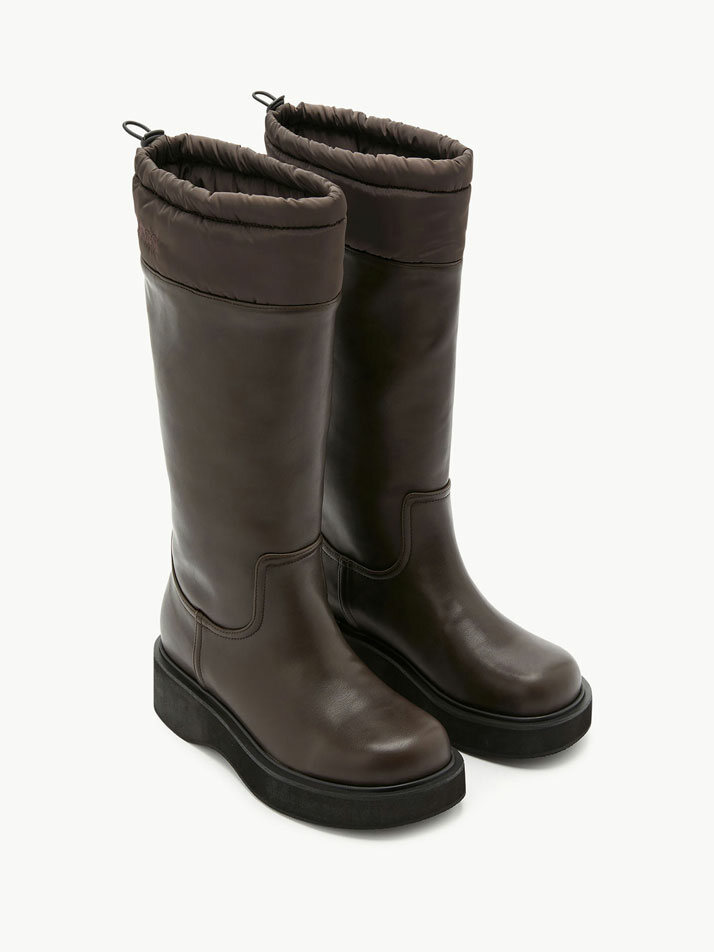 Napping Soft Leather Boots / Brown