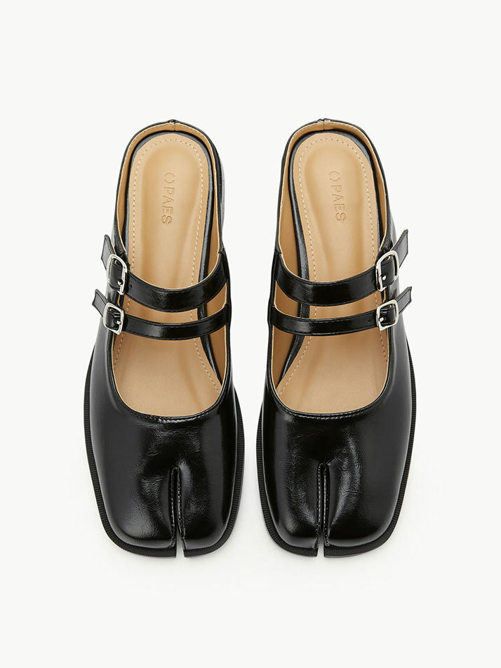 Double Buckle Mule / Black