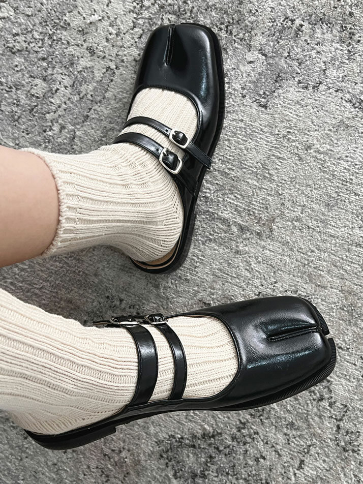 Double Buckle Mule / Black