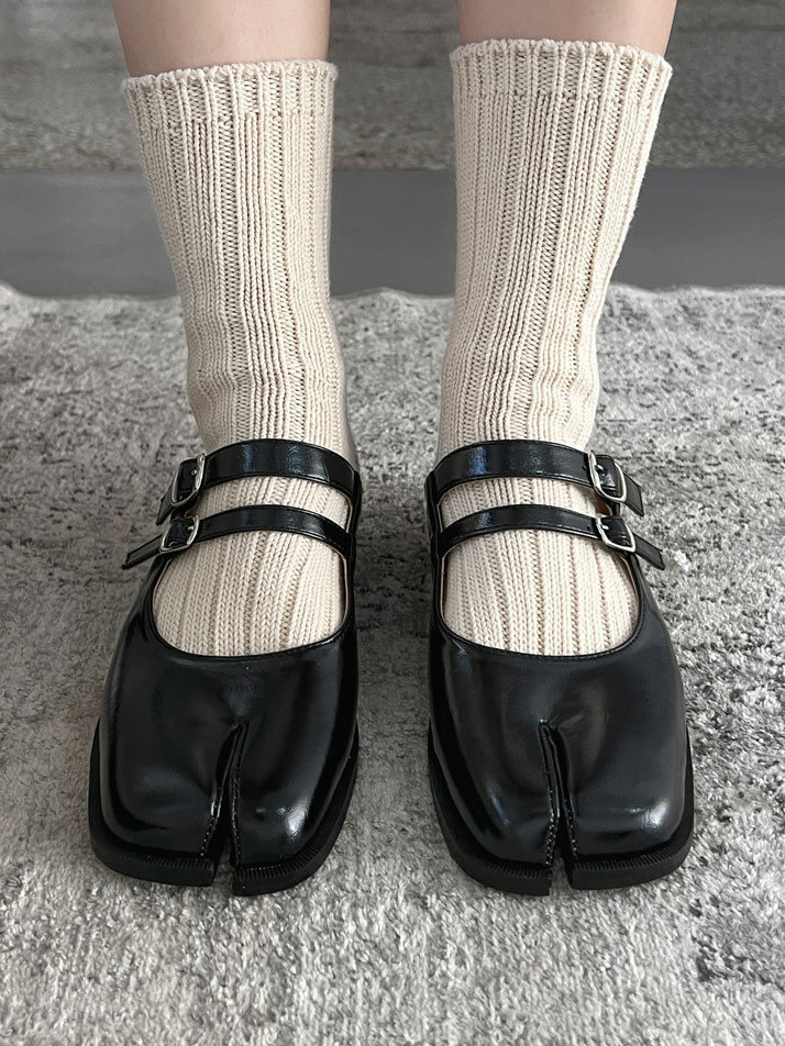 Double Buckle Mule / Black