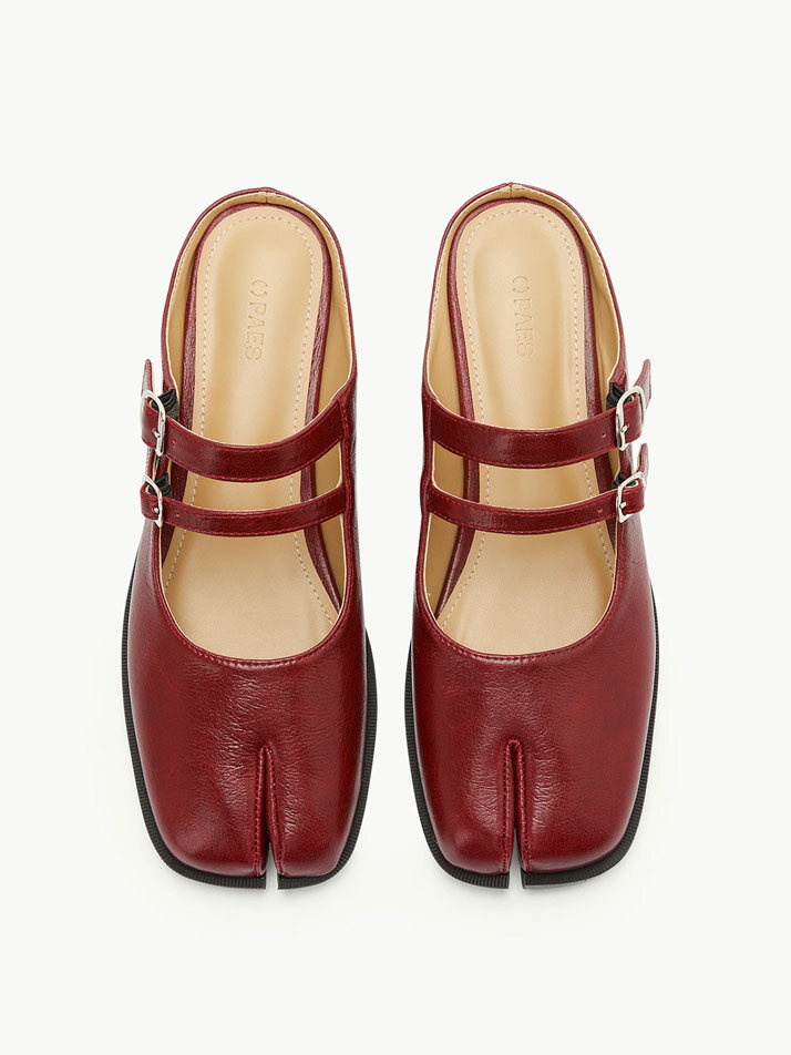 Double Buckle Mule / Burgundy