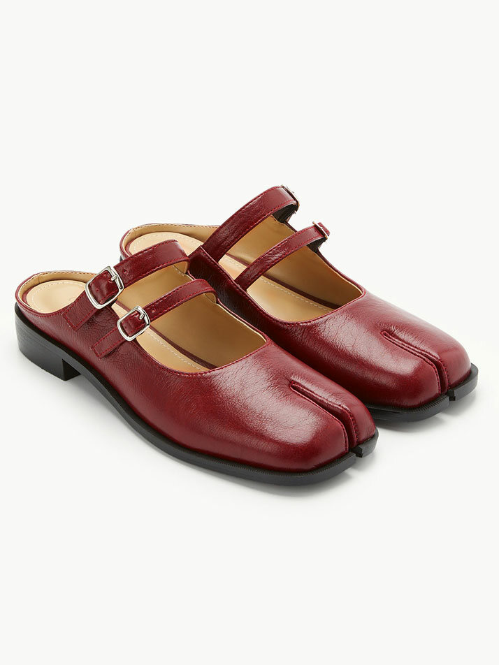 Double Buckle Mule / Burgundy
