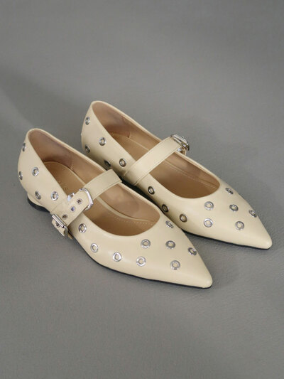 Eyelet Buckle Flat / Butter