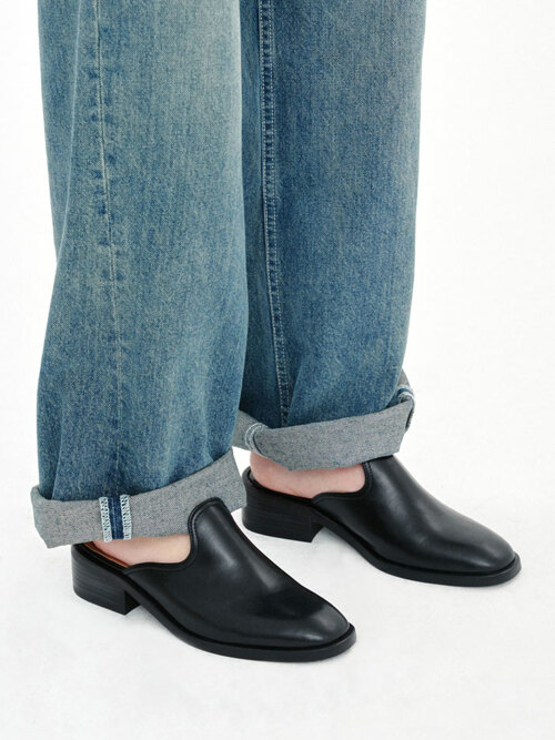 Linkle Leather Dicker Mule / Black